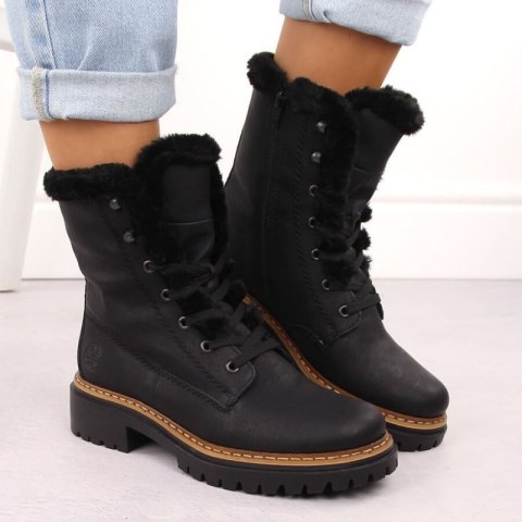 Buty z futerkiem Rieker W 72625-00 RKR714